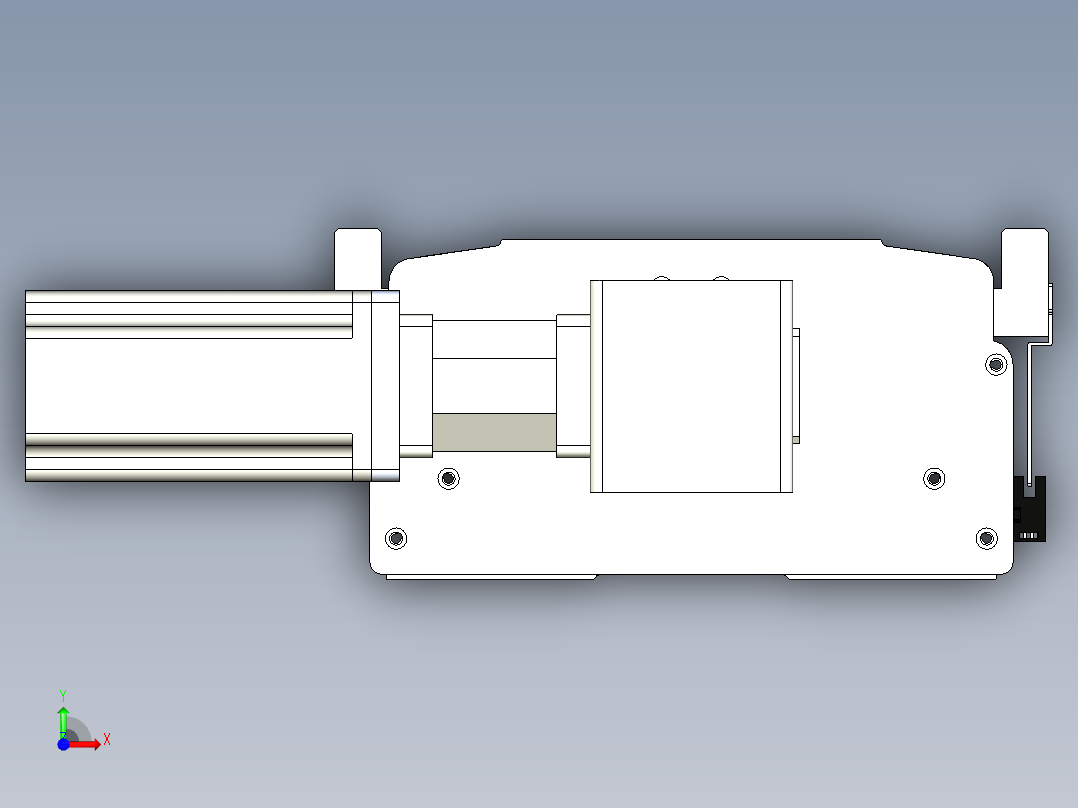 东锦同步带传动-直线滑台模组DH270B-C-L150-S350-BL-P750W-C3前视图