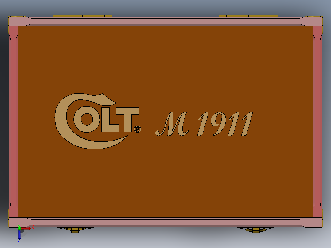 柯尔特M1911展示盒俯视图