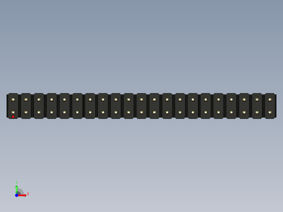 彩色公头100mil（2.54mm）系列-DS1021_black_2x21p_100mil_Type5_rev1.0前视图