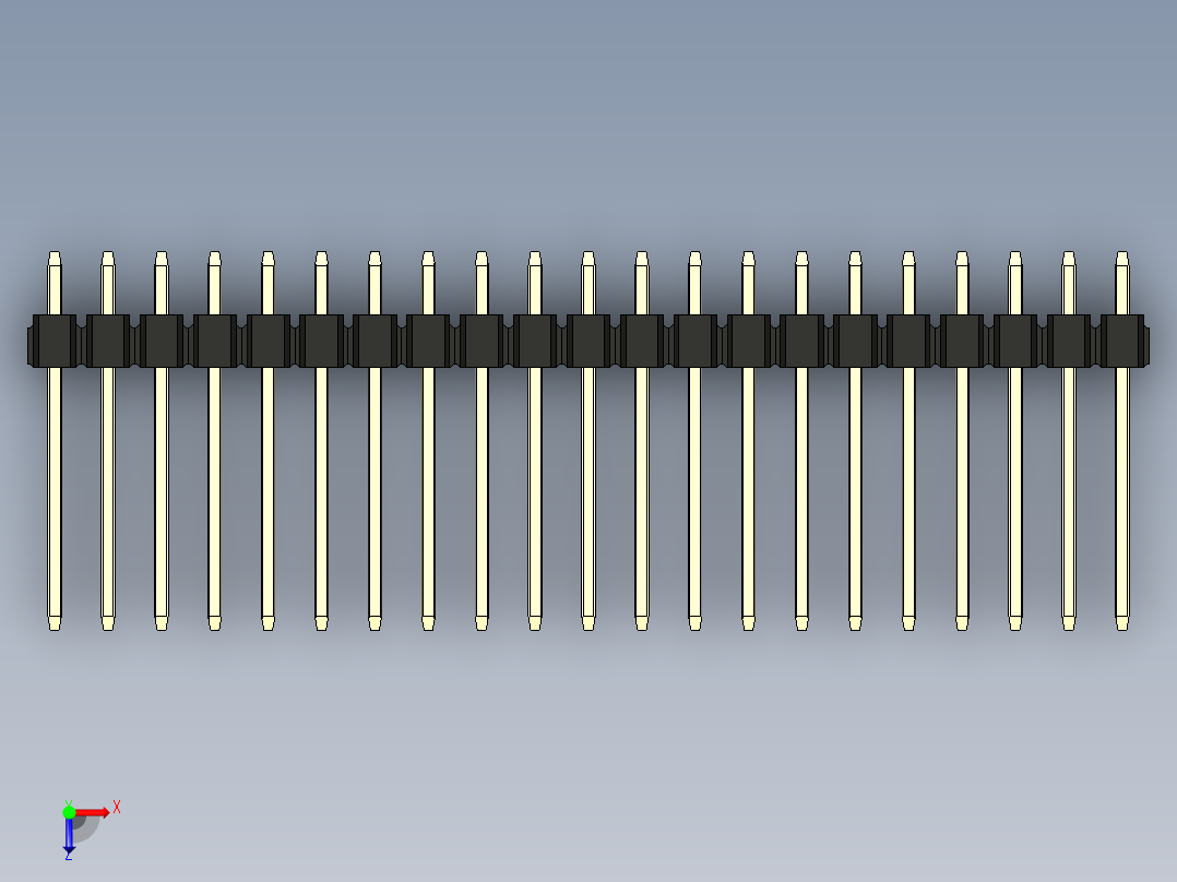 彩色公头100mil（2.54mm）系列-DS1021_black_2x21p_100mil_Type5_rev1.0俯视图