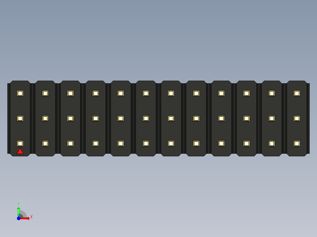 彩色公头100mil（2.54mm）系列-DS1021_black_3x12p_100mil_Type19_rev1.0前视图