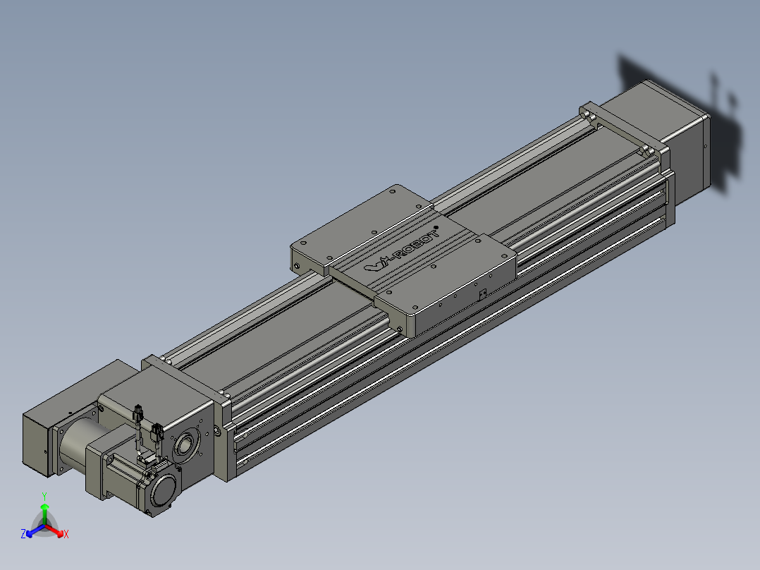 威洛博直线电机模组EB20-L224-S650-BR-ZP75-MS3-5K正等轴测图