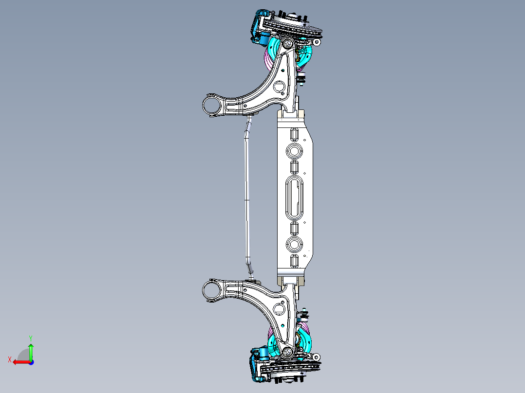 麦弗逊式悬架模型后视图
