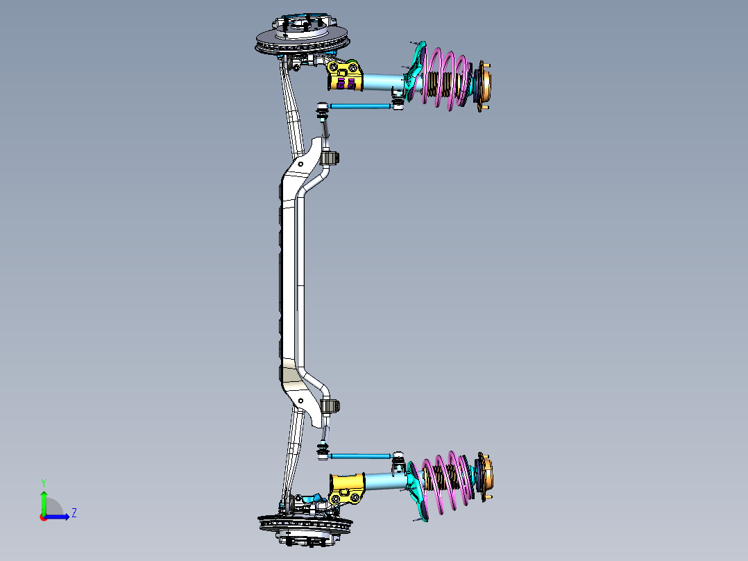 麦弗逊式悬架模型左视图