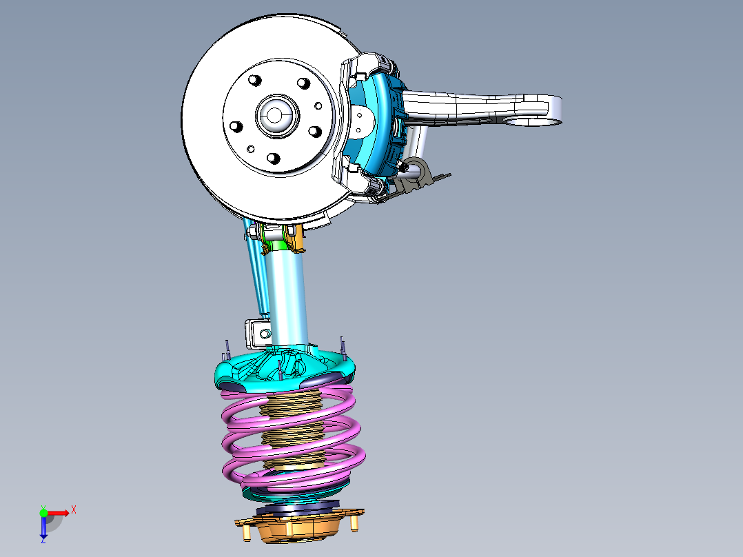 麦弗逊式悬架模型俯视图