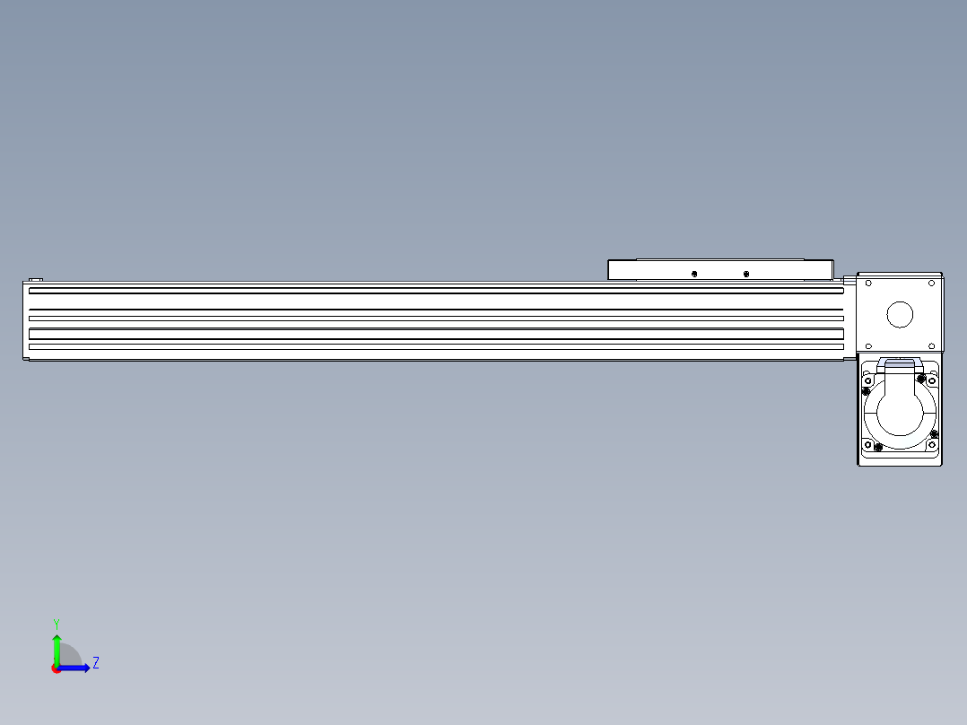 同步带全封闭直线模组TPA-HCB-120D-90-L400-RP-Y-P40-N3左视图