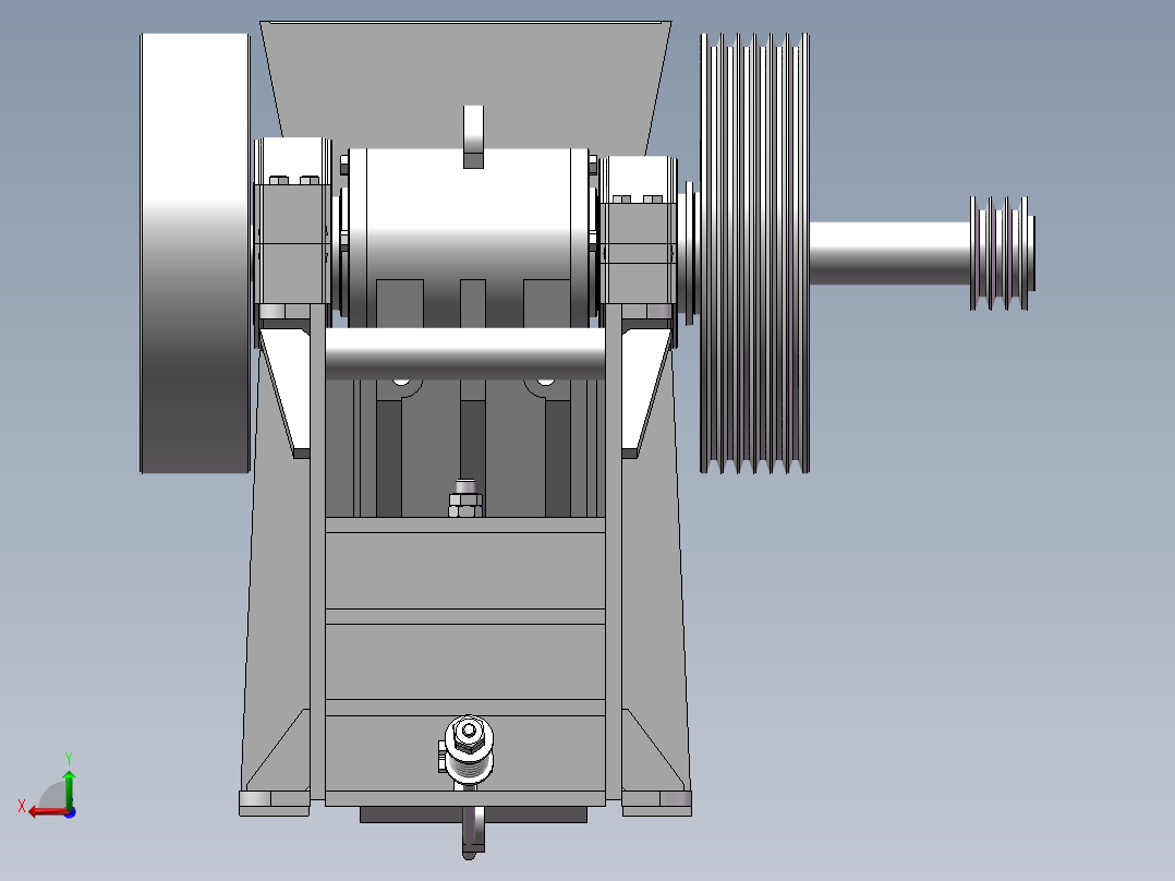 颚式破碎机整体设计及建模【含三维图+CAD图+文档】后视图