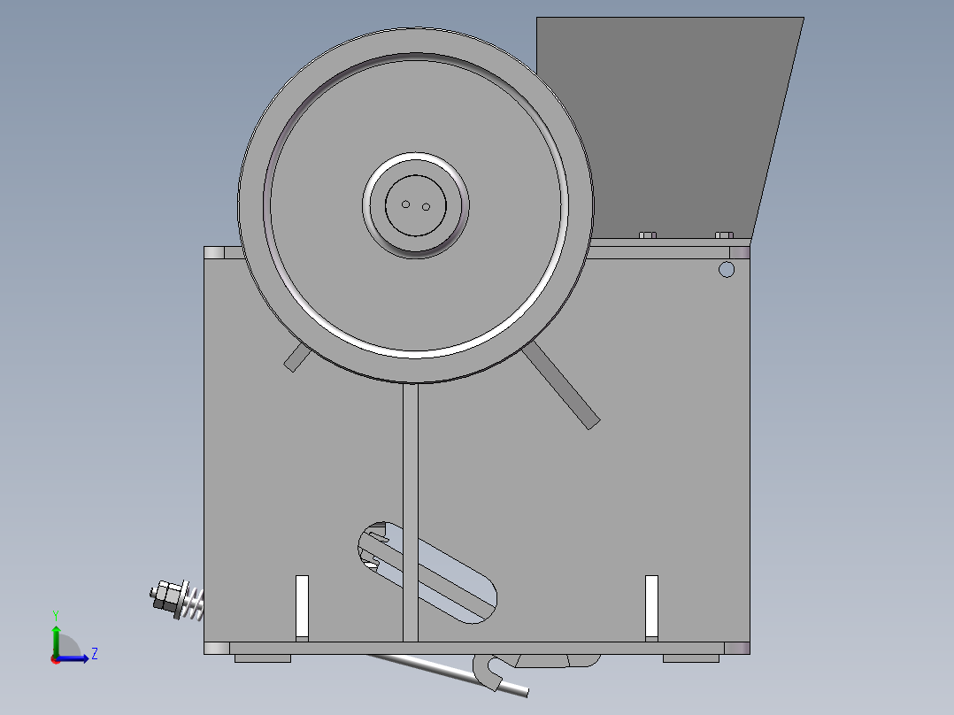 颚式破碎机整体设计及建模【含三维图+CAD图+文档】左视图