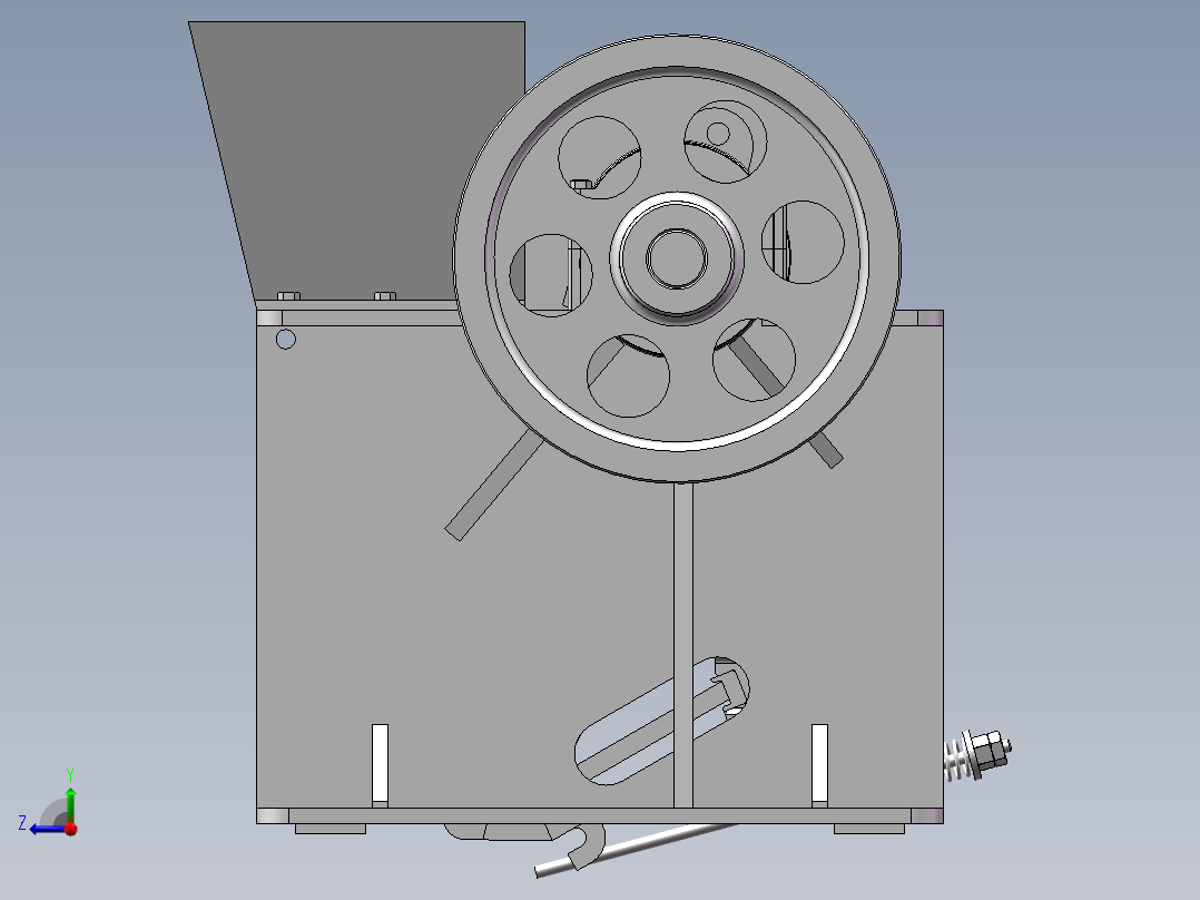 颚式破碎机整体设计及建模【含三维图+CAD图+文档】右视图