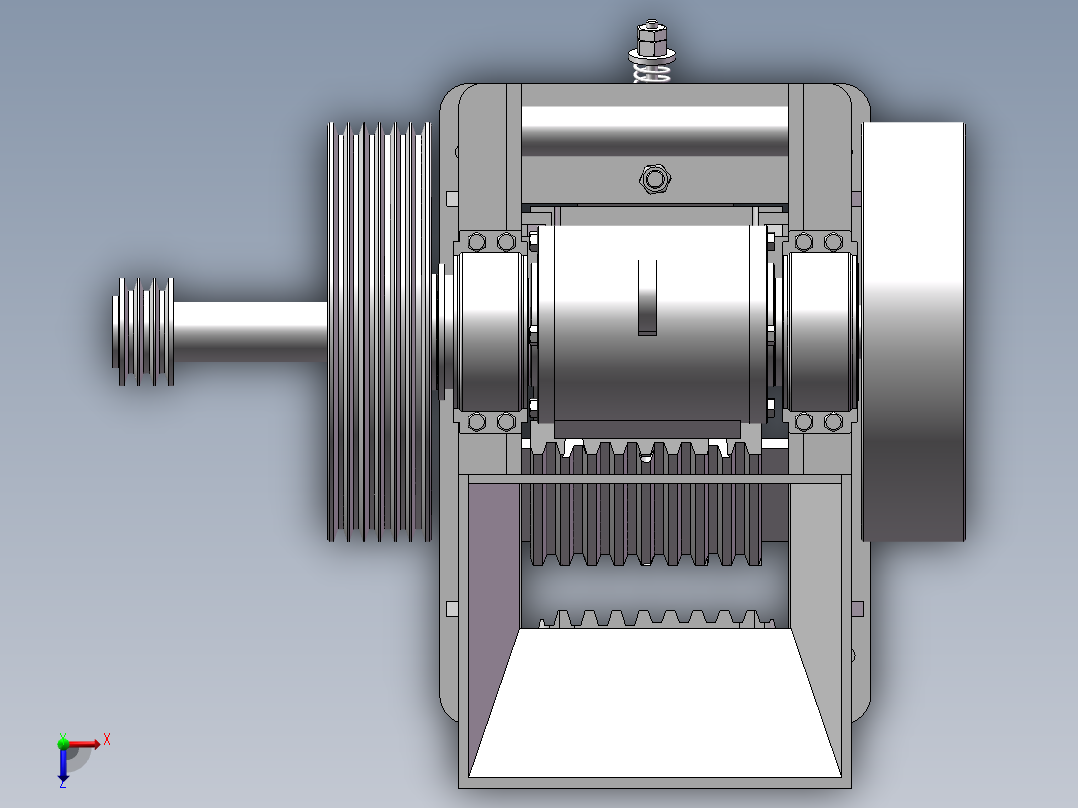 颚式破碎机整体设计及建模【含三维图+CAD图+文档】俯视图