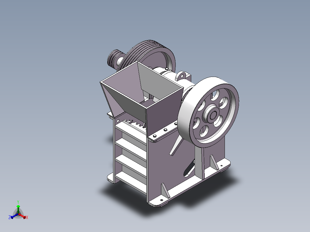 颚式破碎机整体设计及建模【含三维图+CAD图+文档】正等轴测图