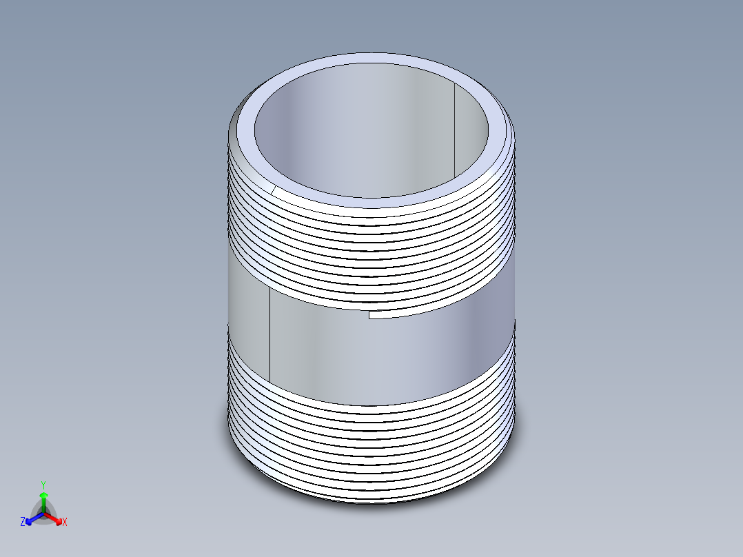 CPVC管件33-Sch80_Nipple_MPTxMPT_9861-253_2in x 3in正等轴测图