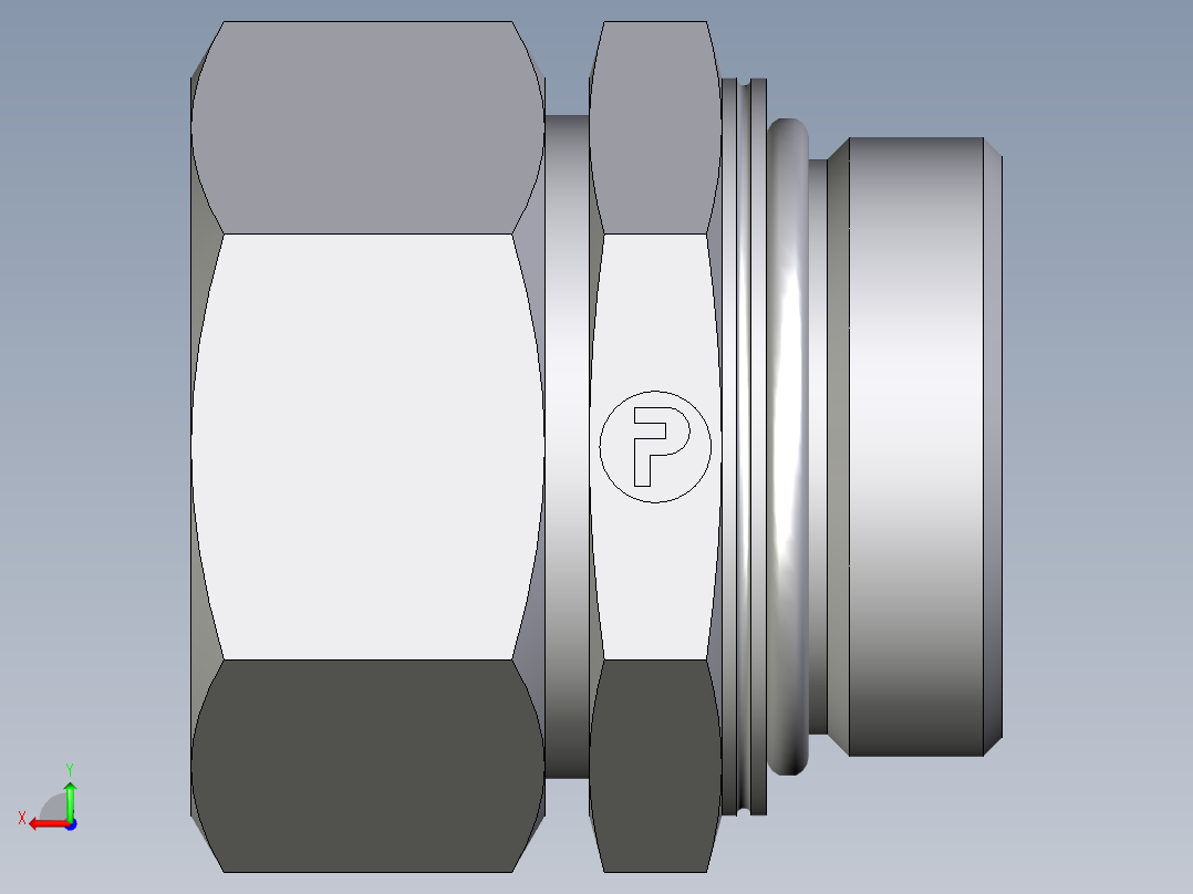 卡套式工业通用硬管接头EO_Male_Stud_connector_GEO35LMCF后视图