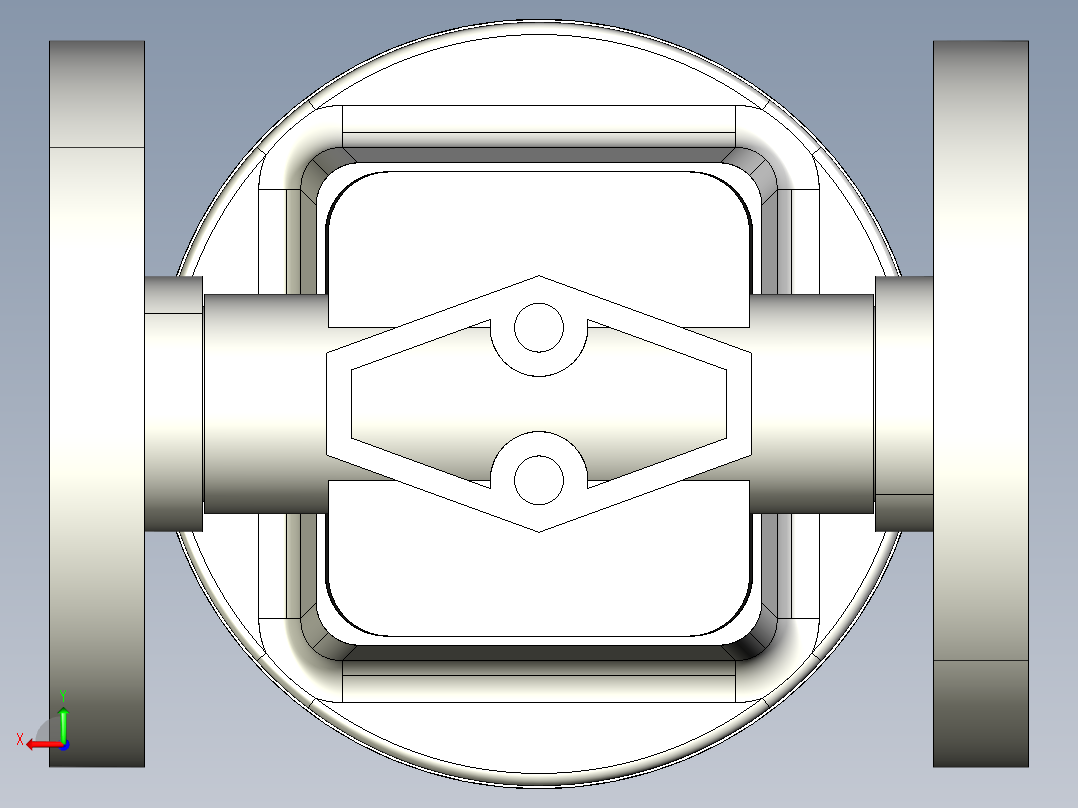 10DKMOCCP NO-DA 气动隔膜阀、常开型双作用，固定法兰，钻孔PN10 16。面对面根据EN 558-1 PVC-C后视图