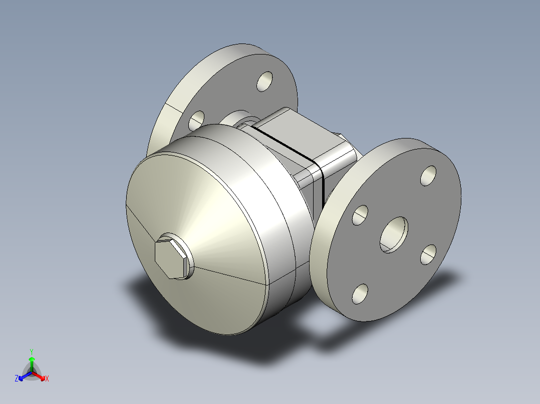 10DKMOCCP NO-DA 气动隔膜阀、常开型双作用，固定法兰，钻孔PN10 16。面对面根据EN 558-1 PVC-C正等轴测图
