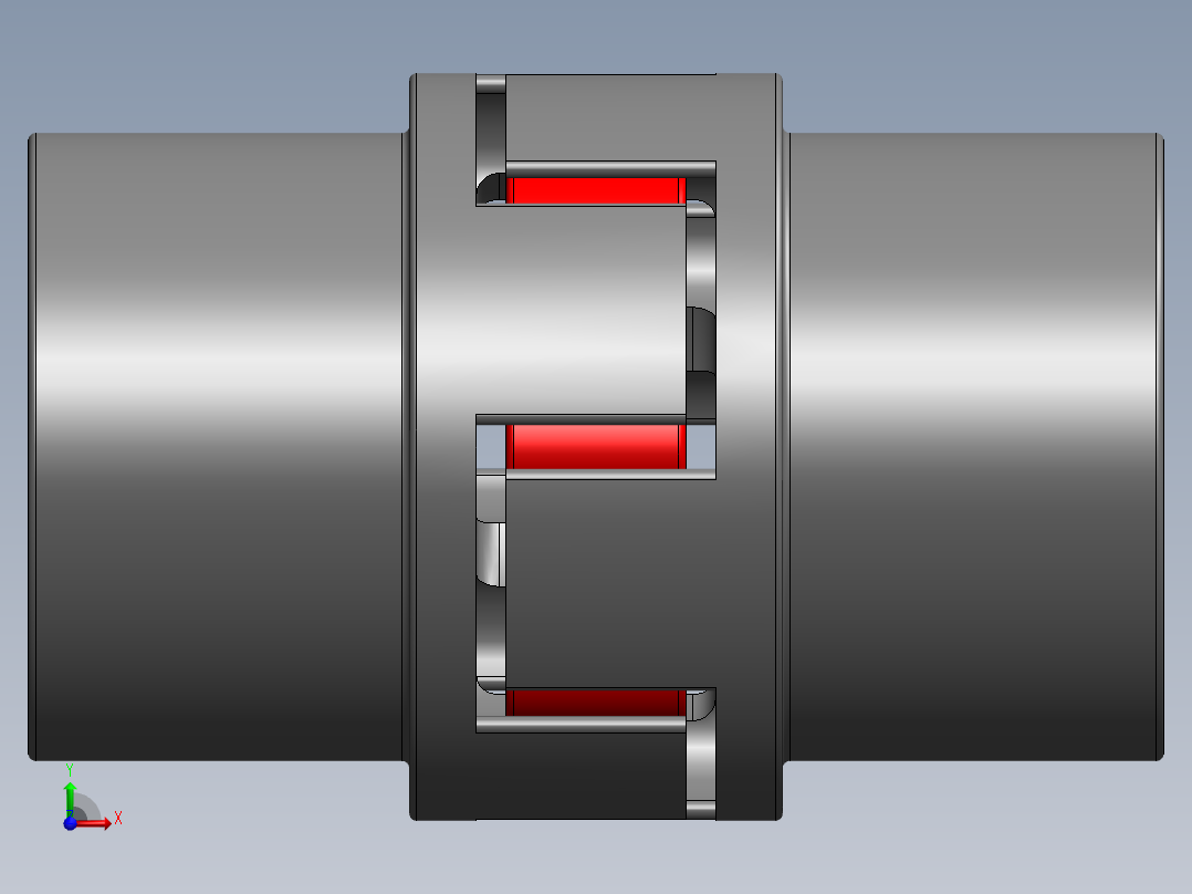 GB╱T 5272-2017[基本型梅花形弹性联轴器（LM型）LM50联轴器 18×30／ 18×30]前视图