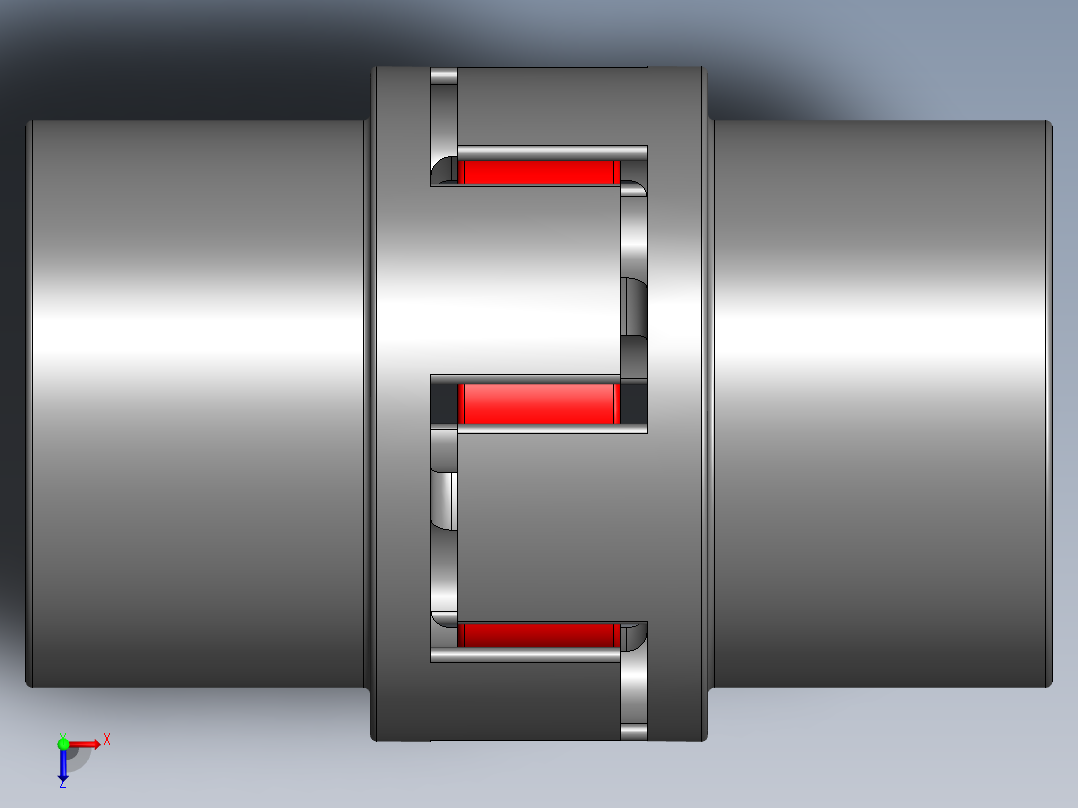 GB╱T 5272-2017[基本型梅花形弹性联轴器（LM型）LM50联轴器 18×30／ 18×30]俯视图