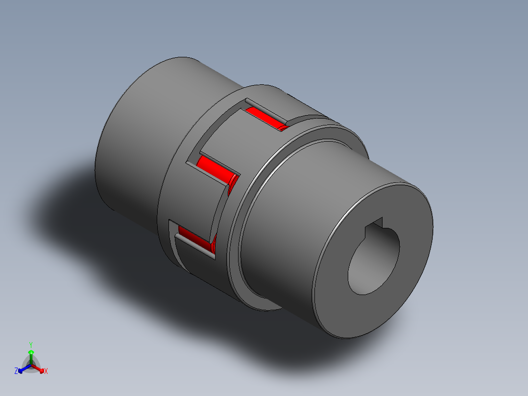 GB╱T 5272-2017[基本型梅花形弹性联轴器（LM型）LM50联轴器 18×30／ 18×30]正等轴测图