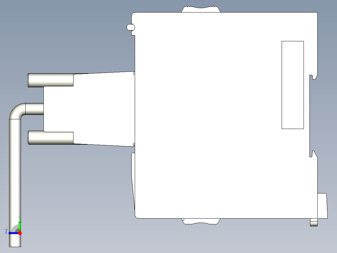 基恩士KV-L20R_V_kc图纸模型右视图