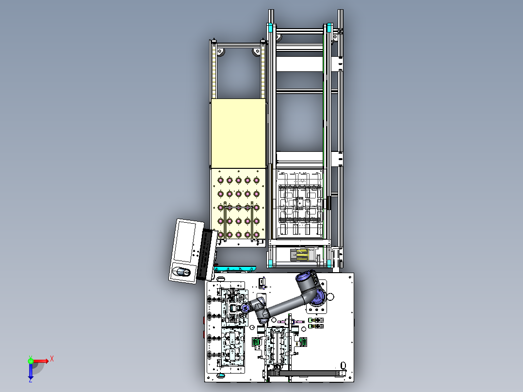 组装治具装载机（sw20可编辑+工程图+bom）俯视图
