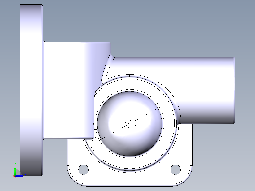 快速阀阀体左视图