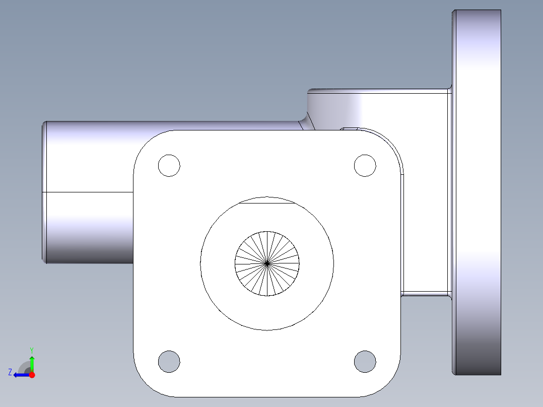 快速阀阀体右视图