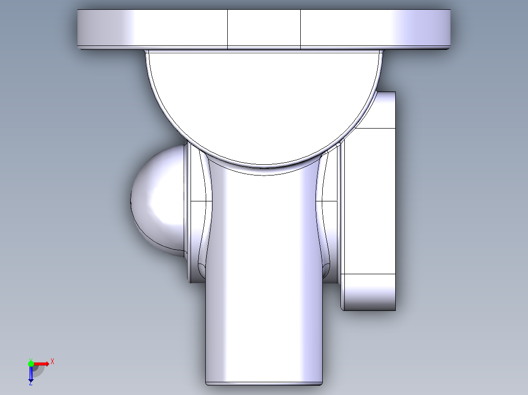 快速阀阀体俯视图
