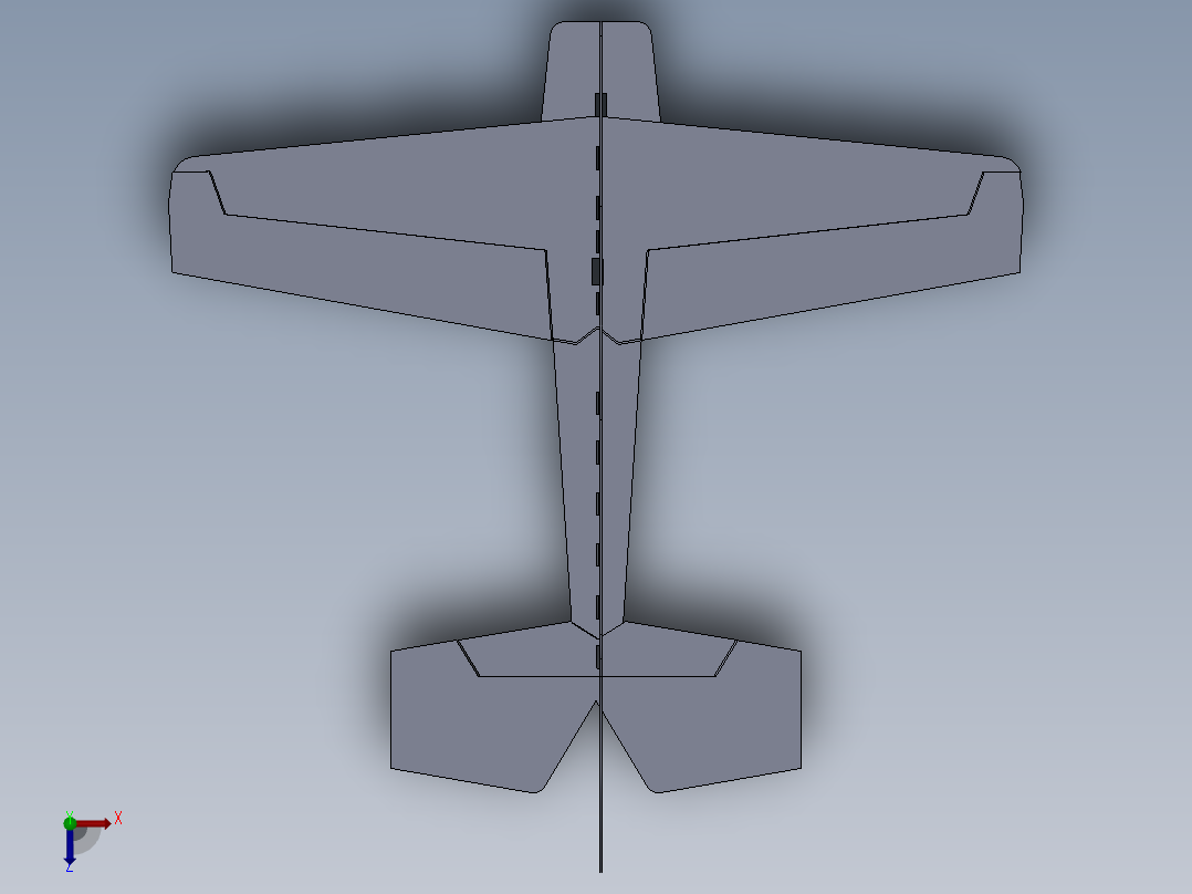 solidworks yak 55飞机模型俯视图