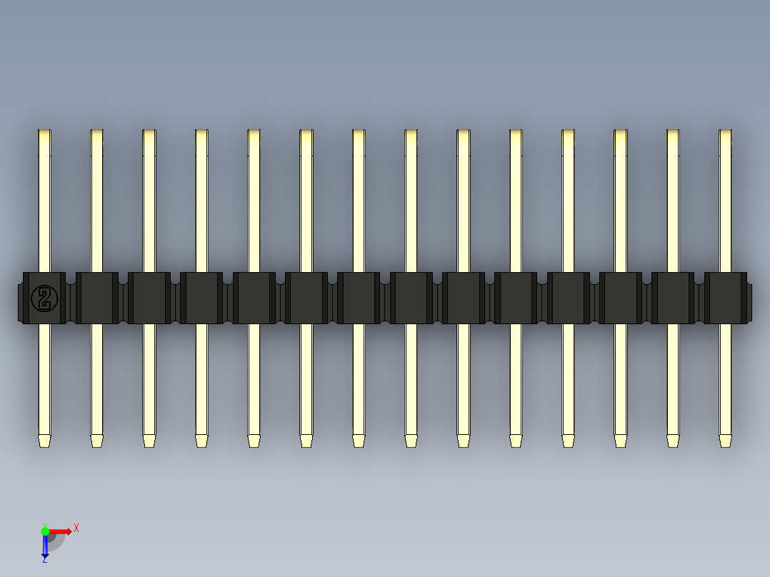 彩色公排针 100mil 2.54mm 系列-DS1022_black_3x14p_100mil_TypeD_rev1.0俯视图
