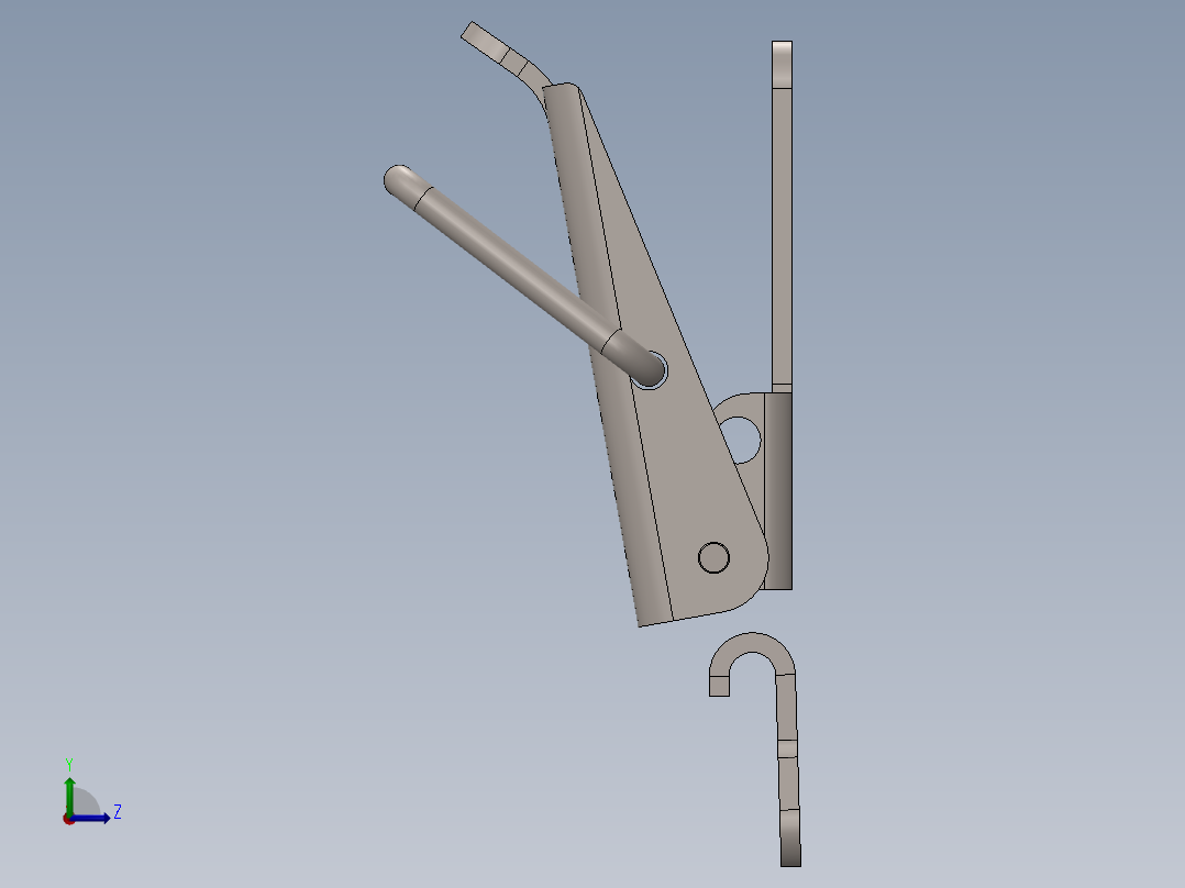 标准门锁左视图