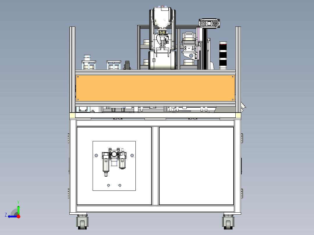 工业机器人教学实训综合实训台完整三维模型含机械手振动盘AGV小车右视图