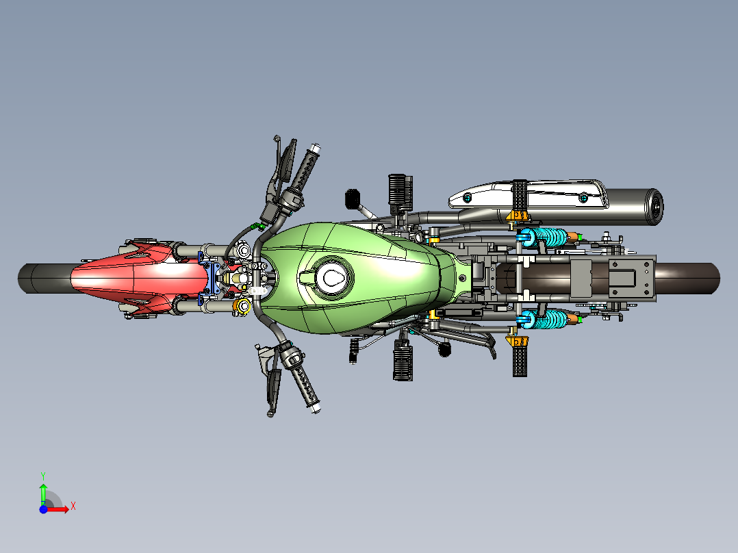 CG Model摩托车模型前视图