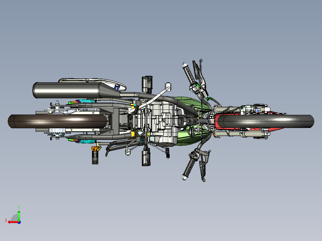 CG Model摩托车模型后视图