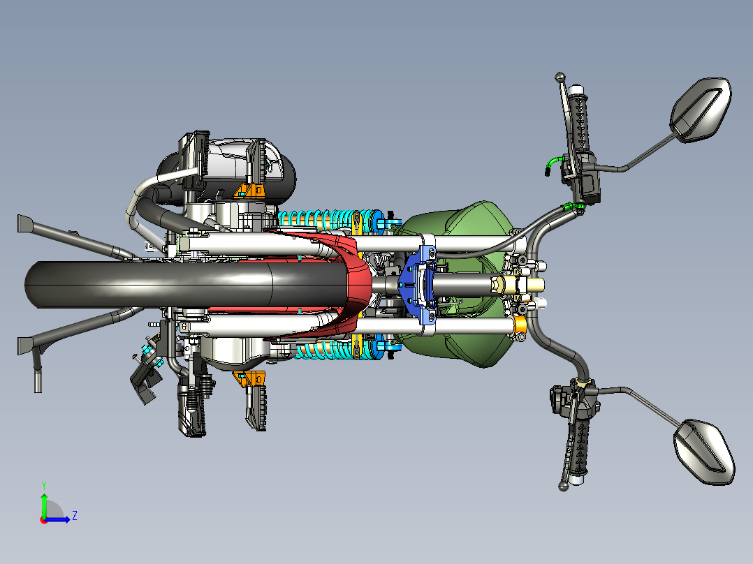 CG Model摩托车模型左视图