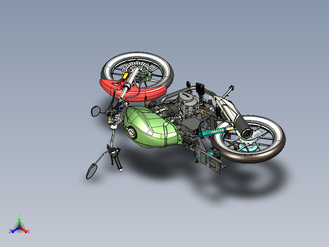 CG Model摩托车模型正等轴测图