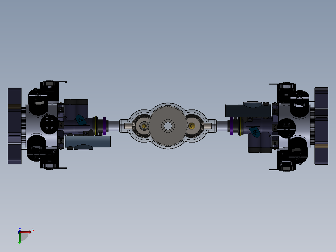 同轴直升机传输总成---格式为：SW俯视图
