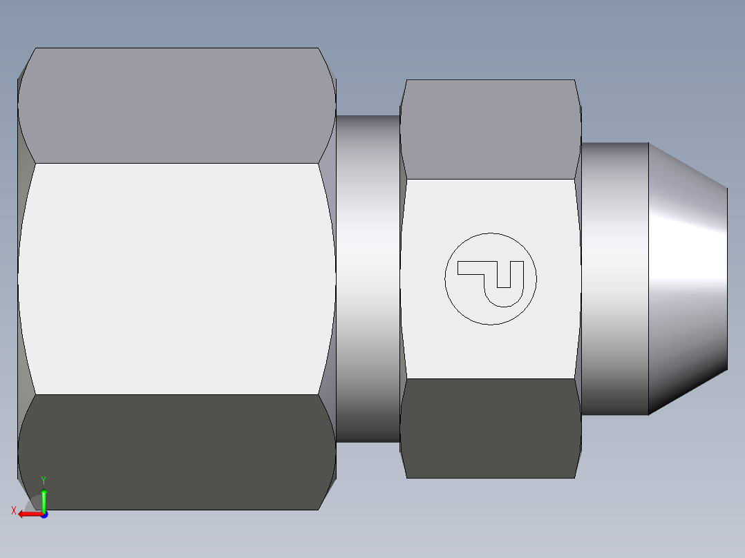 卡套式工业通用硬管接头EO_Weld_connector_AS10ZS后视图