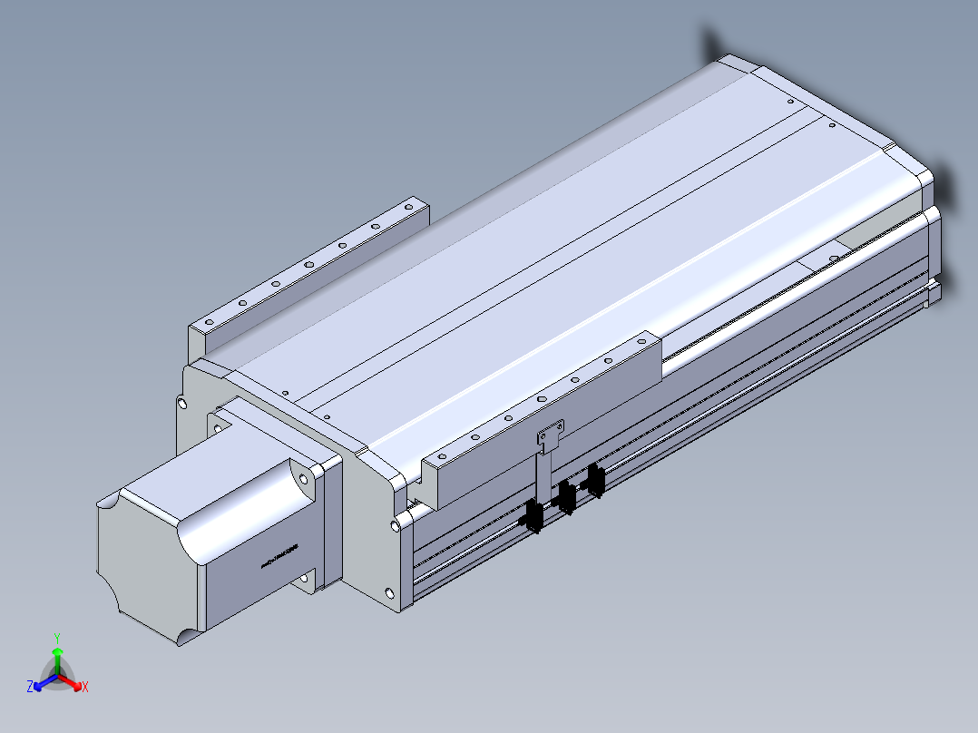 东锦丝杆传动-直线滑台模组DH270-C-L10-S250-BC-T1000W-C3正等轴测图