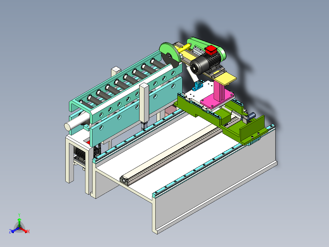 棒料定长切割锯床设计资料含三维+二维+说明书正等轴测图