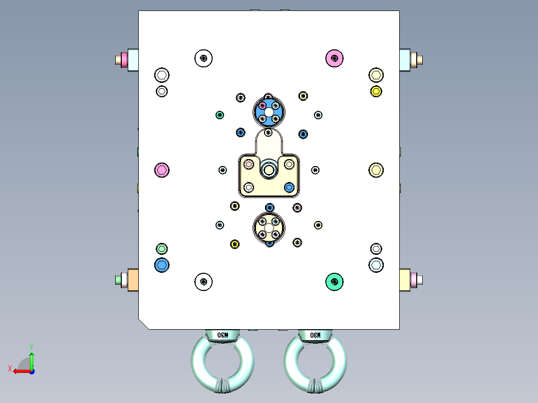 一次性马桶刷壳体（二次顶出）后视图