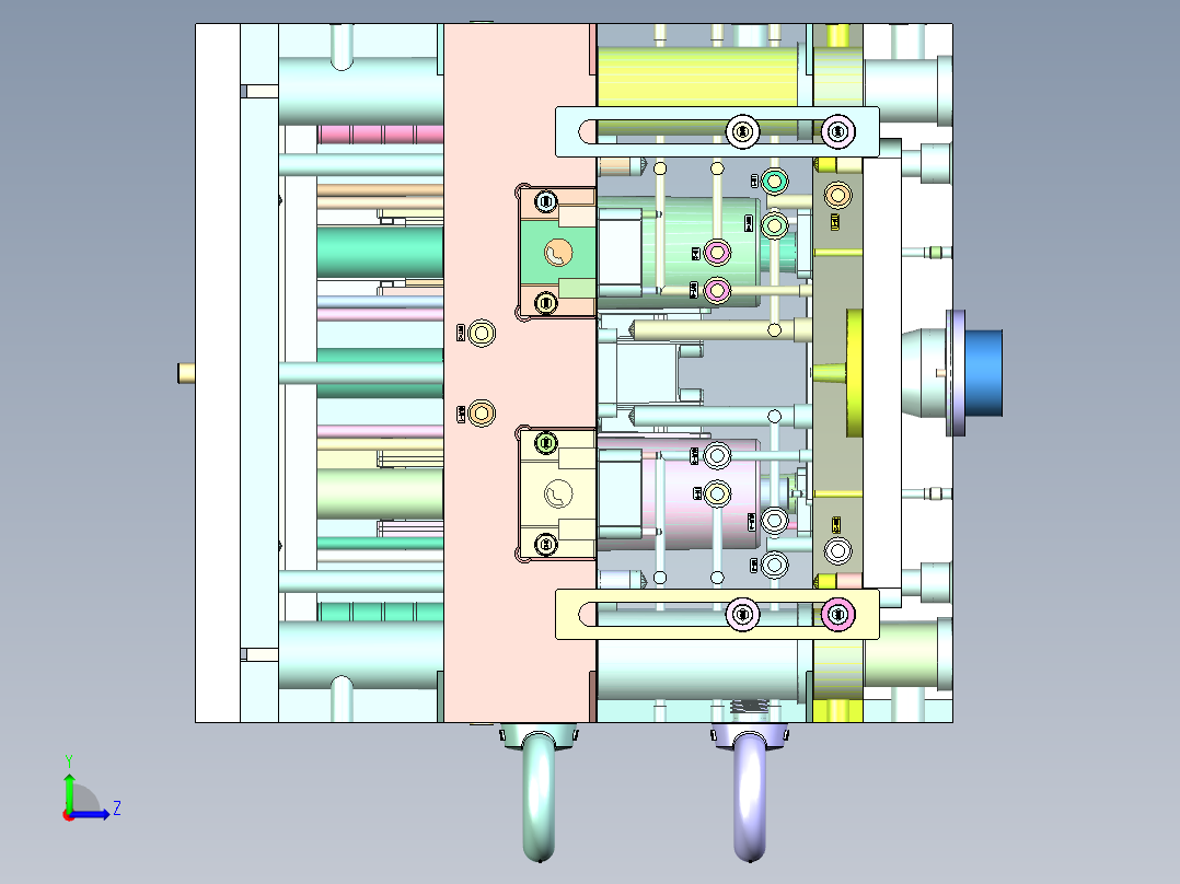 一次性马桶刷壳体（二次顶出）左视图