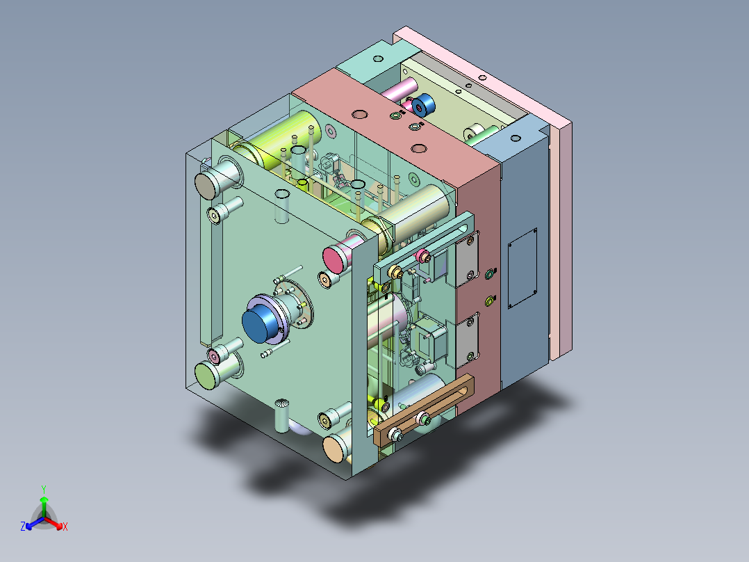 一次性马桶刷壳体（二次顶出）正等轴测图