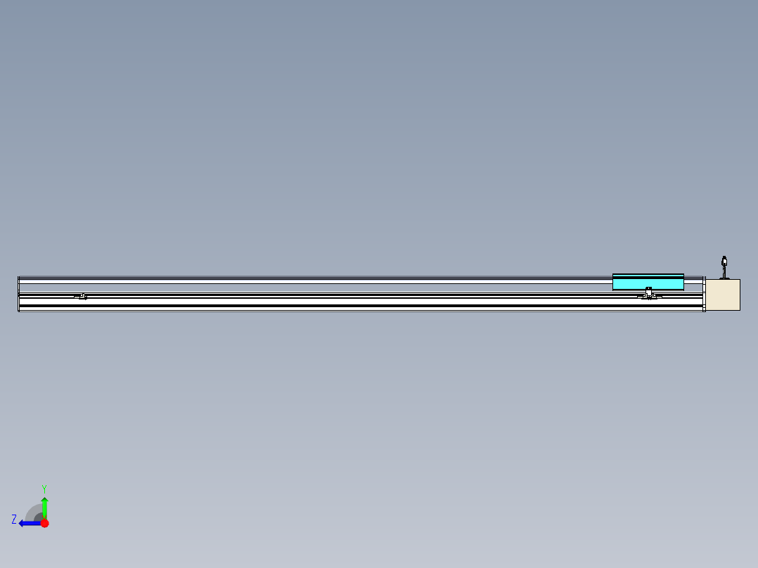 同步带滑台-半封闭B22-L100-C-S1800-L-P75-D3-N5右视图