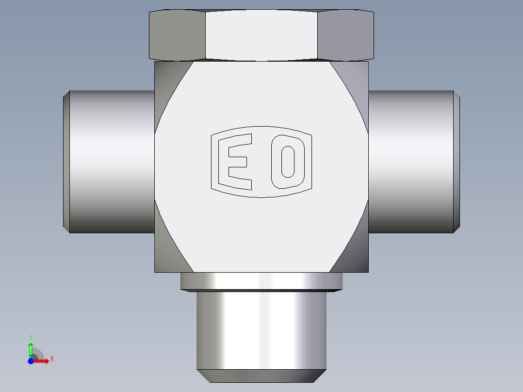 卡套式工业通用硬管接头EO_High_pressure_banjo_tee_TH14SMOMDCF前视图