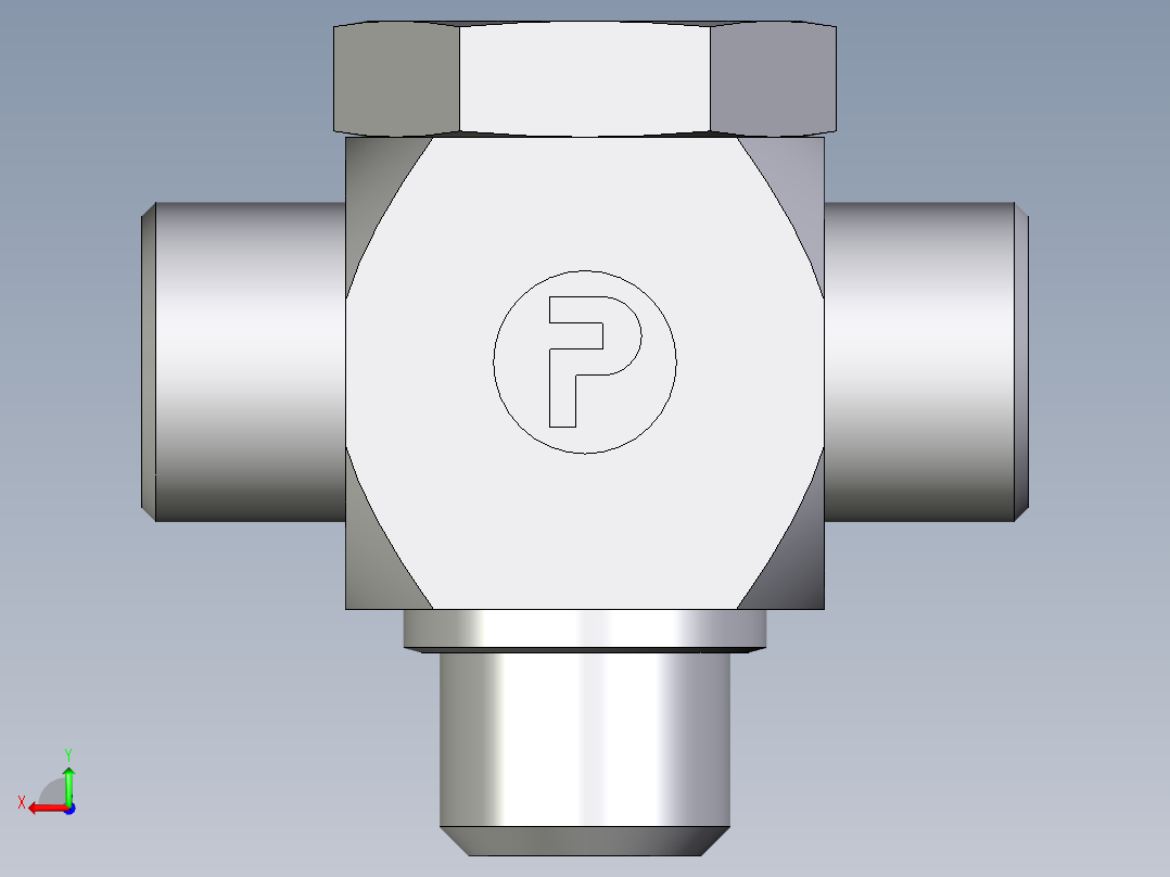 卡套式工业通用硬管接头EO_High_pressure_banjo_tee_TH14SMOMDCF后视图