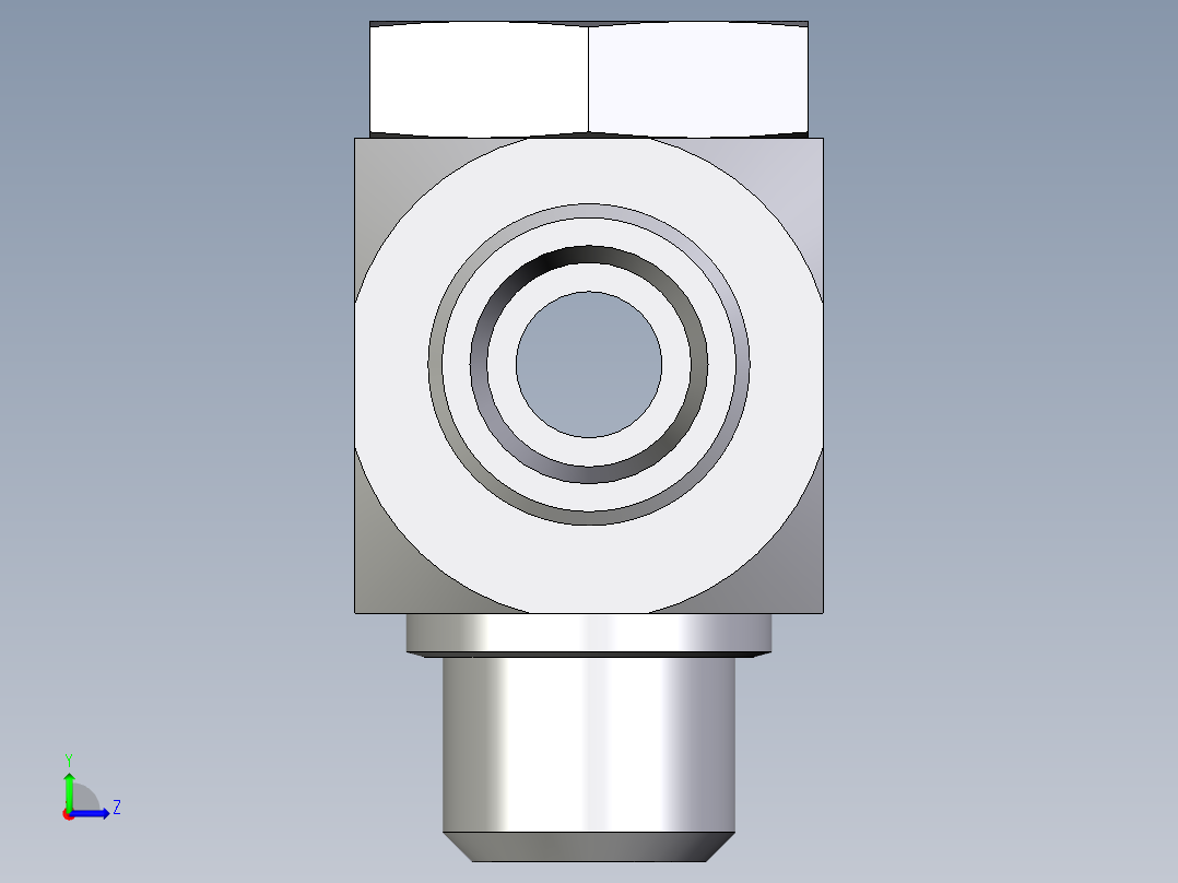 卡套式工业通用硬管接头EO_High_pressure_banjo_tee_TH14SMOMDCF左视图