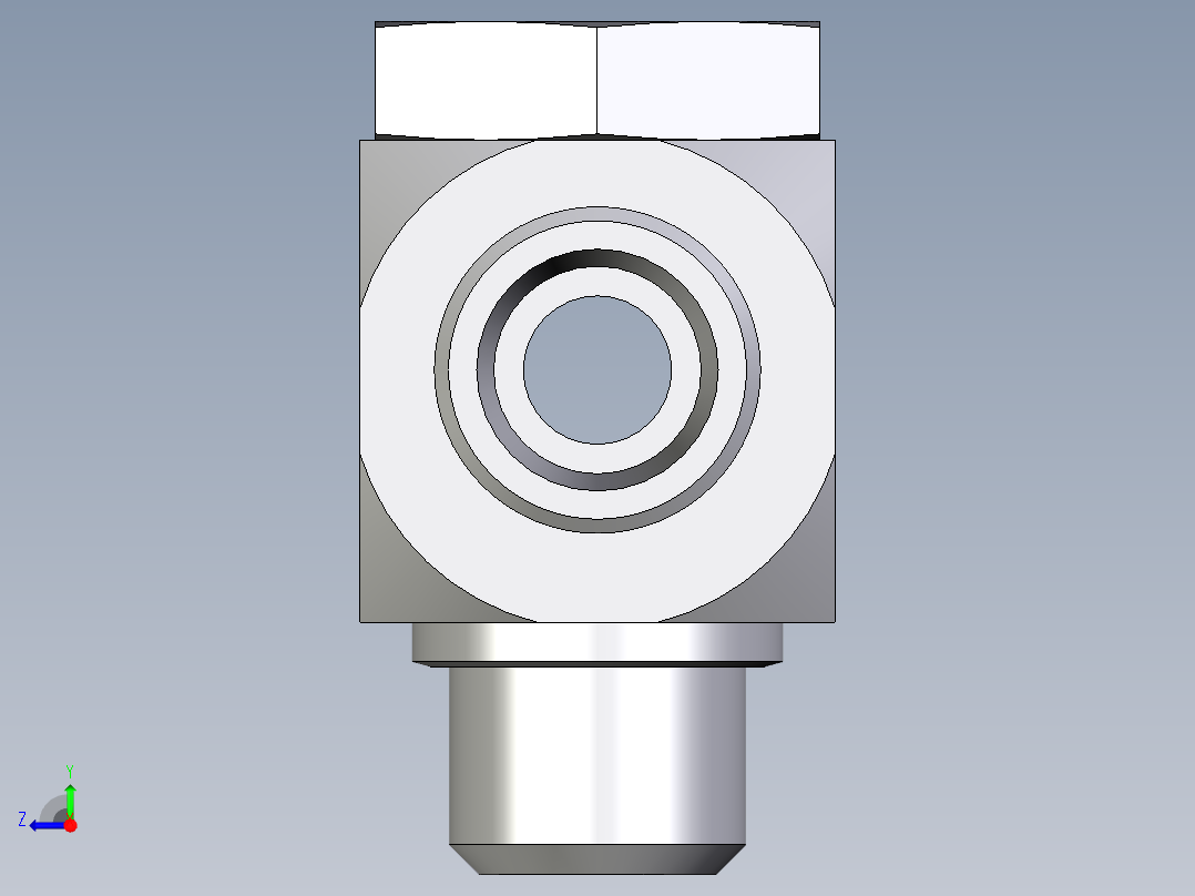 卡套式工业通用硬管接头EO_High_pressure_banjo_tee_TH14SMOMDCF右视图