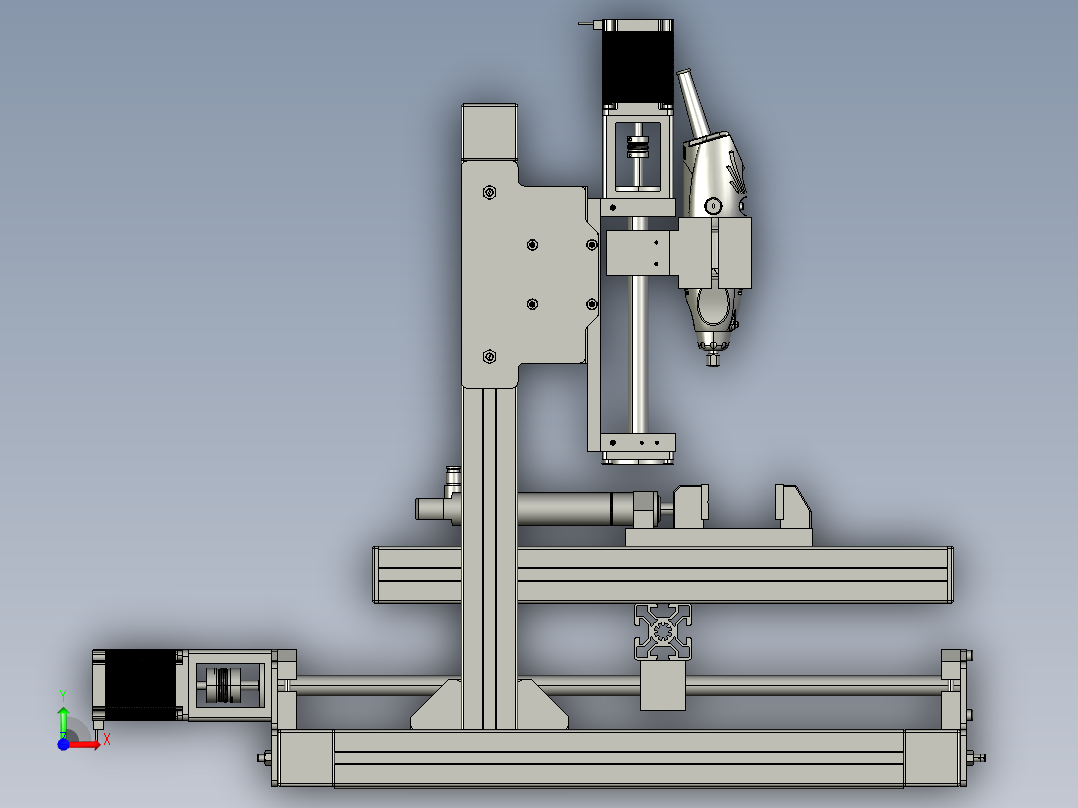 简易雕刻机模型前视图