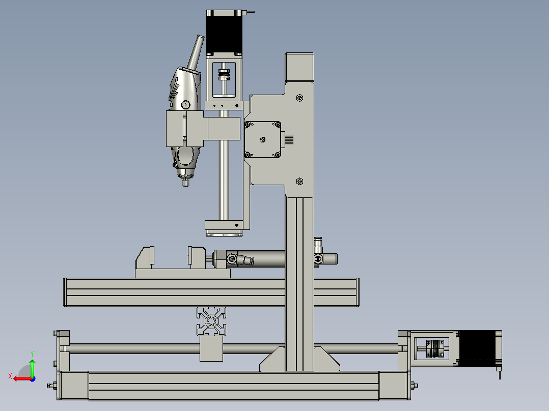 简易雕刻机模型后视图