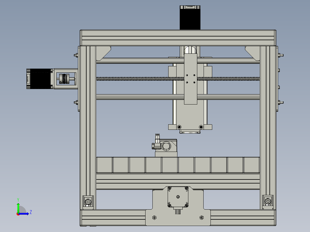 简易雕刻机模型左视图